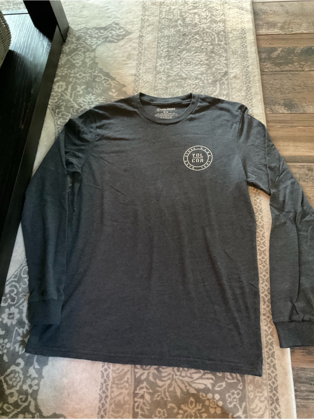 Volcom Long Sleeve Crew Tee - Charcoal Medium